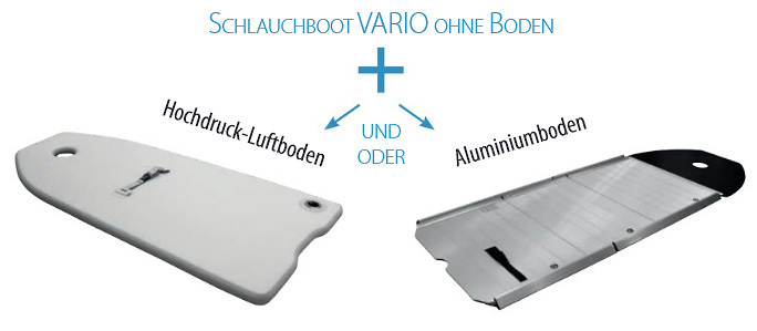 Aluminiumboden oder Hochdruckluftboden für Vario Deluxe 390 Schlauchboot